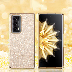 Custodia Silicone e Plastica Opaca Cover Fronte e Retro 360 Gradi Bling-Bling per Huawei Honor Magic V2 5G Oro