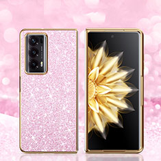 Custodia Silicone e Plastica Opaca Cover Fronte e Retro 360 Gradi Bling-Bling per Huawei Honor Magic V2 5G Oro Rosa