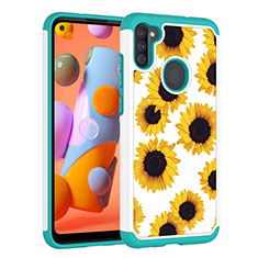 Custodia Silicone e Plastica Opaca Cover Fronte e Retro 360 Gradi JX1 per Samsung Galaxy A11 Giallo