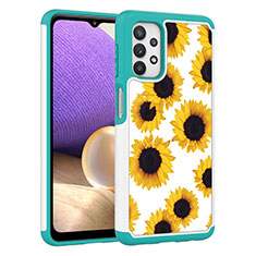 Custodia Silicone e Plastica Opaca Cover Fronte e Retro 360 Gradi JX1 per Samsung Galaxy A32 4G Giallo