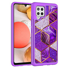 Custodia Silicone e Plastica Opaca Cover Fronte e Retro 360 Gradi JX1 per Samsung Galaxy A42 5G Viola