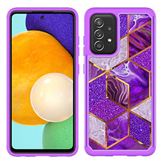 Custodia Silicone e Plastica Opaca Cover Fronte e Retro 360 Gradi JX1 per Samsung Galaxy A52 5G Viola