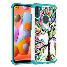 Custodia Silicone e Plastica Opaca Cover Fronte e Retro 360 Gradi JX1 per Samsung Galaxy M11 Verde