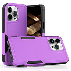 Custodia Silicone e Plastica Opaca Cover Fronte e Retro 360 Gradi MQ1 per Apple iPhone 15 Pro Viola