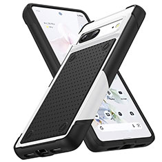 Custodia Silicone e Plastica Opaca Cover Fronte e Retro 360 Gradi MQ1 per Google Pixel 7 5G Bianco