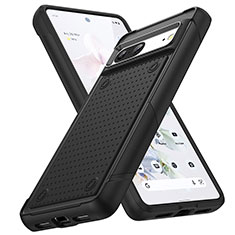 Custodia Silicone e Plastica Opaca Cover Fronte e Retro 360 Gradi MQ1 per Google Pixel 7 5G Nero