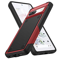 Custodia Silicone e Plastica Opaca Cover Fronte e Retro 360 Gradi MQ1 per Google Pixel 7 5G Rosso