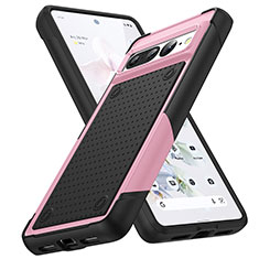 Custodia Silicone e Plastica Opaca Cover Fronte e Retro 360 Gradi MQ1 per Google Pixel 7 Pro 5G Rosa