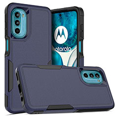 Custodia Silicone e Plastica Opaca Cover Fronte e Retro 360 Gradi MQ1 per Motorola MOTO G52 Blu