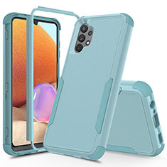 Custodia Silicone e Plastica Opaca Cover Fronte e Retro 360 Gradi MQ1 per Samsung Galaxy A32 4G Azzurro