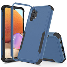 Custodia Silicone e Plastica Opaca Cover Fronte e Retro 360 Gradi MQ1 per Samsung Galaxy A32 4G Blu e Nero