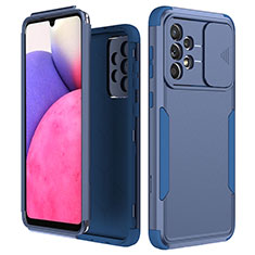 Custodia Silicone e Plastica Opaca Cover Fronte e Retro 360 Gradi MQ1 per Samsung Galaxy A33 5G Blu