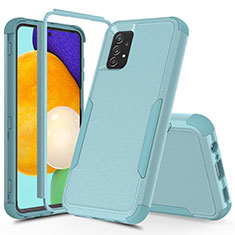 Custodia Silicone e Plastica Opaca Cover Fronte e Retro 360 Gradi MQ1 per Samsung Galaxy A52 4G Azzurro