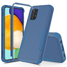 Custodia Silicone e Plastica Opaca Cover Fronte e Retro 360 Gradi MQ1 per Samsung Galaxy A52 4G Blu