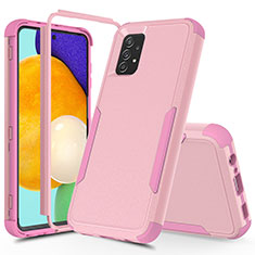 Custodia Silicone e Plastica Opaca Cover Fronte e Retro 360 Gradi MQ1 per Samsung Galaxy A52 4G Oro Rosa