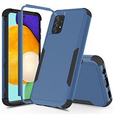 Custodia Silicone e Plastica Opaca Cover Fronte e Retro 360 Gradi MQ1 per Samsung Galaxy A52s 5G Blu e Nero