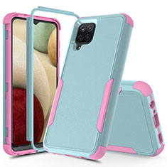 Custodia Silicone e Plastica Opaca Cover Fronte e Retro 360 Gradi MQ1 per Samsung Galaxy F12 Colorato