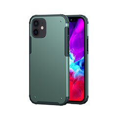 Custodia Silicone e Plastica Opaca Cover Fronte e Retro 360 Gradi per Apple iPhone 12 Verde Notte