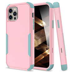 Custodia Silicone e Plastica Opaca Cover Fronte e Retro 360 Gradi per Apple iPhone 16 Pro Rosa