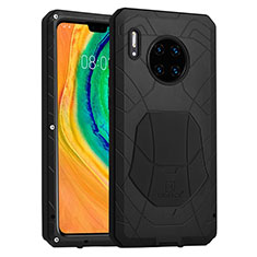 Custodia Silicone e Plastica Opaca Cover Fronte e Retro 360 Gradi R01 per Huawei Mate 30 5G Nero