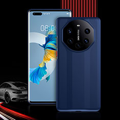 Custodia Silicone e Plastica Opaca Cover Fronte e Retro 360 Gradi R01 per Huawei Mate 40 Pro+ Plus Blu