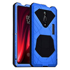 Custodia Silicone e Plastica Opaca Cover Fronte e Retro 360 Gradi R01 per Xiaomi Mi 9T Blu