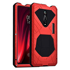 Custodia Silicone e Plastica Opaca Cover Fronte e Retro 360 Gradi R01 per Xiaomi Mi 9T Rosso