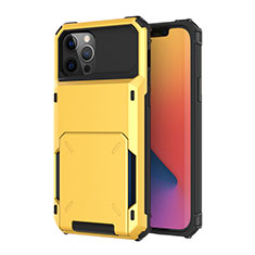 Custodia Silicone e Plastica Opaca Cover Fronte e Retro 360 Gradi R03 per Apple iPhone 12 Pro Max Giallo