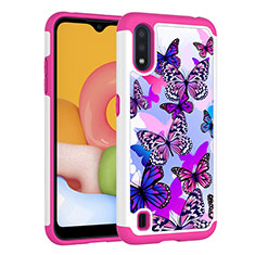 Custodia Silicone e Plastica Opaca Cover Fronte e Retro 360 Gradi U01 per Samsung Galaxy A01 SM-A015 Viola