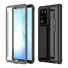 Custodia Silicone e Plastica Opaca Cover Fronte e Retro 360 Gradi U01 per Samsung Galaxy Note 20 Ultra 5G Nero