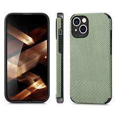 Custodia Silicone e Plastica Opaca Cover Fronte e Retro 360 Gradi U04 per Apple iPhone 15 Verde