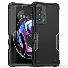 Custodia Silicone e Plastica Opaca Cover per Motorola Moto Edge 20 Pro 5G Nero