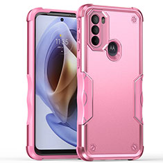 Custodia Silicone e Plastica Opaca Cover per Motorola Moto G31 Rosa Caldo