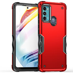 Custodia Silicone e Plastica Opaca Cover per Motorola Moto G60 Rosso