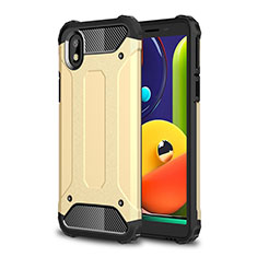 Custodia Silicone e Plastica Opaca Cover per Samsung Galaxy A01 Core Oro