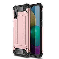 Custodia Silicone e Plastica Opaca Cover per Samsung Galaxy A02 Oro Rosa