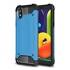 Custodia Silicone e Plastica Opaca Cover per Samsung Galaxy M01 Core Cielo Blu