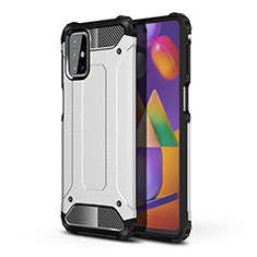 Custodia Silicone e Plastica Opaca Cover per Samsung Galaxy M31s Argento