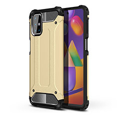 Custodia Silicone e Plastica Opaca Cover per Samsung Galaxy M31s Oro