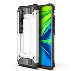 Custodia Silicone e Plastica Opaca Cover per Xiaomi Mi Note 10 Pro Bianco