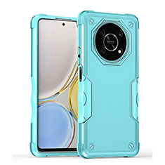 Custodia Silicone e Plastica Opaca Cover QW1 per Huawei Honor X9 5G Azzurro