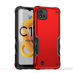 Custodia Silicone e Plastica Opaca Cover QW1 per Realme C11 (2021) Rosso