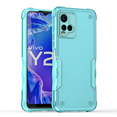 Custodia Silicone e Plastica Opaca Cover QW1 per Vivo Y33s Azzurro