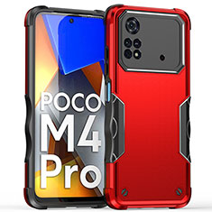 Custodia Silicone e Plastica Opaca Cover QW1 per Xiaomi Poco M4 Pro 4G Rosso