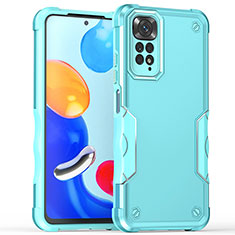 Custodia Silicone e Plastica Opaca Cover QW1 per Xiaomi Redmi Note 11 Pro 5G Azzurro