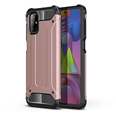 Custodia Silicone e Plastica Opaca Cover U01 per Samsung Galaxy M51 Oro Rosa