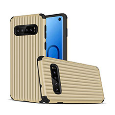 Custodia Silicone e Plastica Opaca Cover U01 per Samsung Galaxy S10 5G Oro