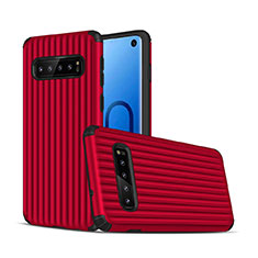 Custodia Silicone e Plastica Opaca Cover U01 per Samsung Galaxy S10 Rosso