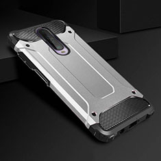 Custodia Silicone e Plastica Opaca Cover U01 per Xiaomi Redmi K30i 5G Argento