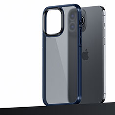 Custodia Silicone e Plastica Opaca Cover U04 per Apple iPhone 16 Pro Max Blu